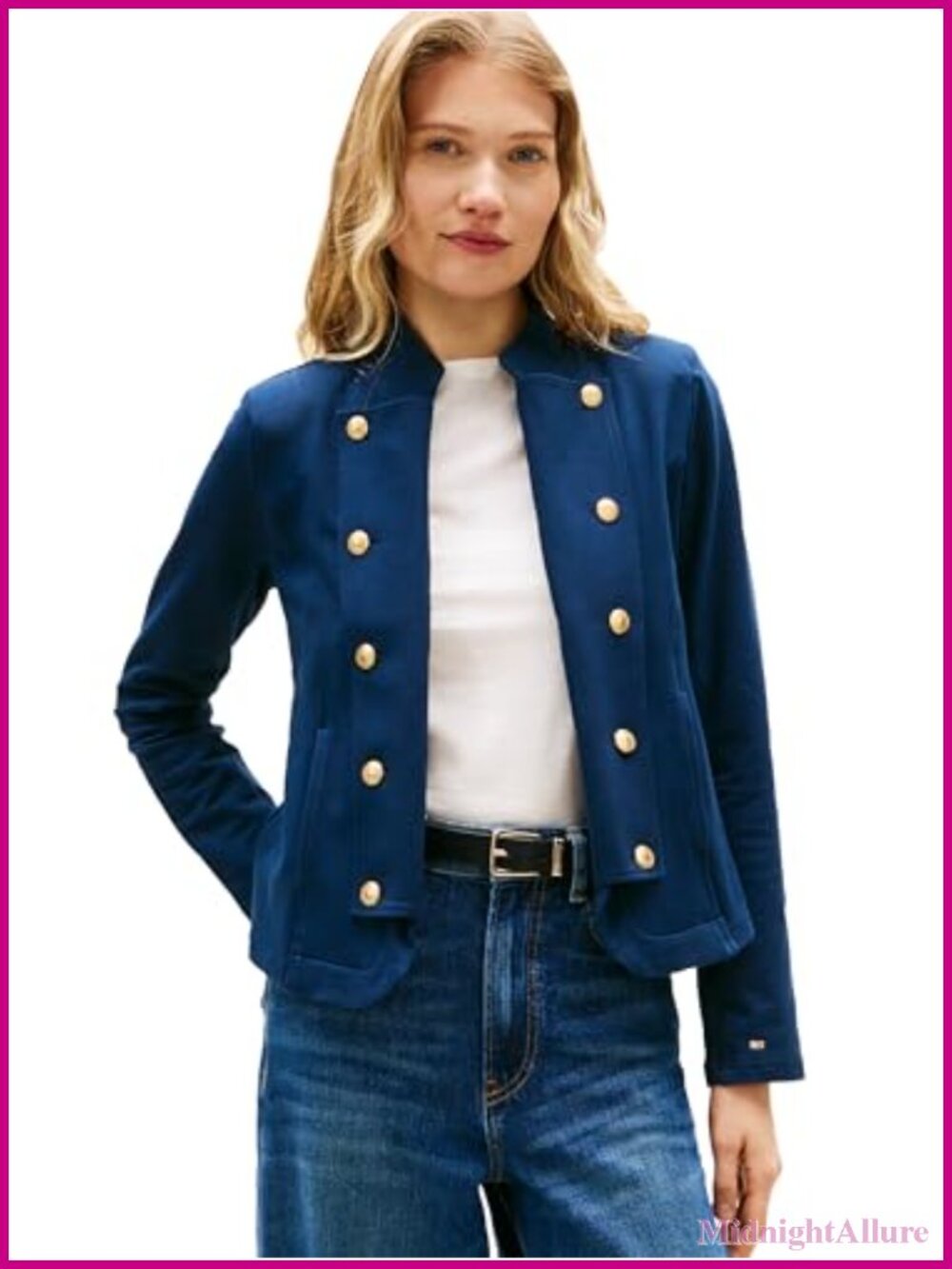 Double Breasted Knit Jacket Button Down Long Sleeve Collared Casual